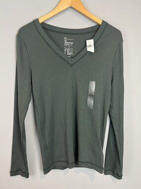 Gap the Bowery Super Soft Long Sleeve T Shirt Womens Size Large Dark Gray NWT